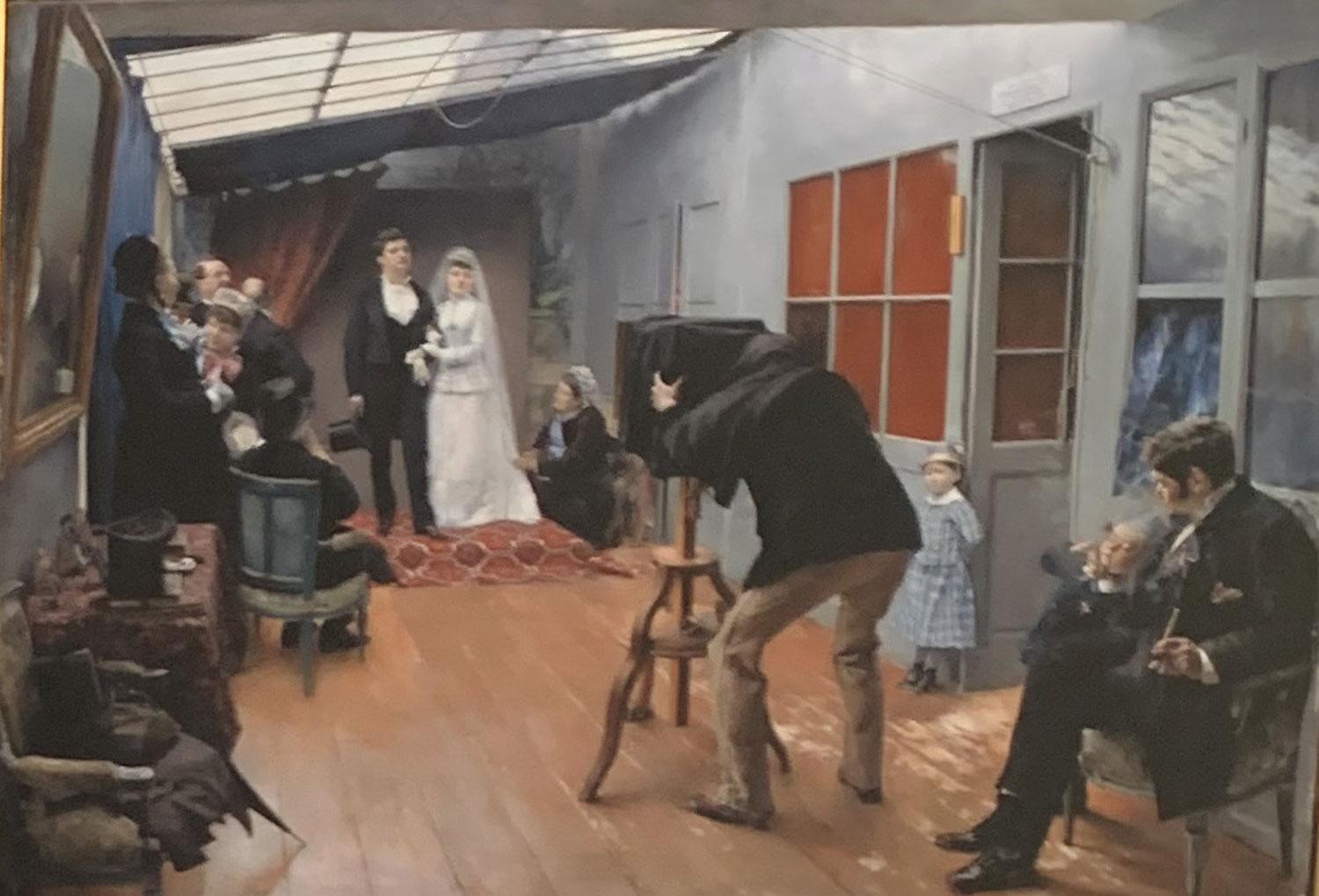 représentation peinture d'un studio photo début 20ème siècle