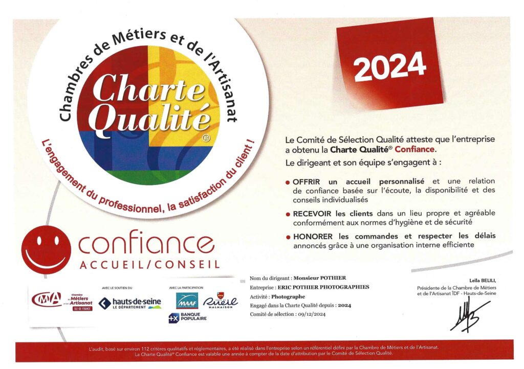 Charte-Qualité-Confiance CMA 92 Photographe à Rueil Malmaison