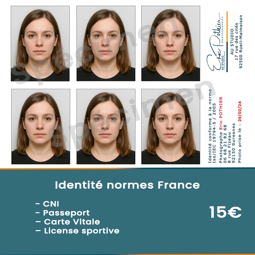 Tarif photo identité normes france