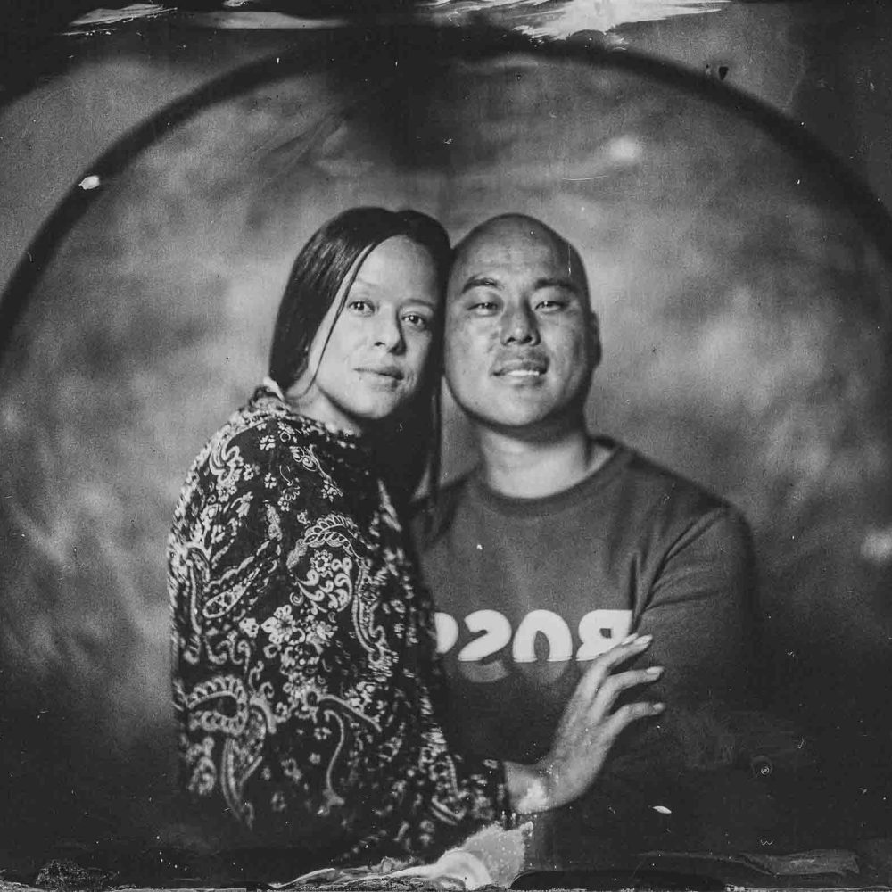 Portrait de couple au collodion humide au studio à Rueil-Malmaison