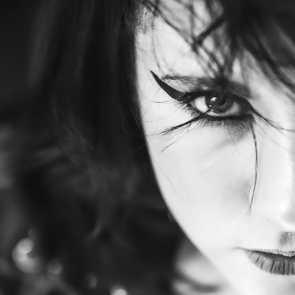 Close up noir et blanc séance boudoir