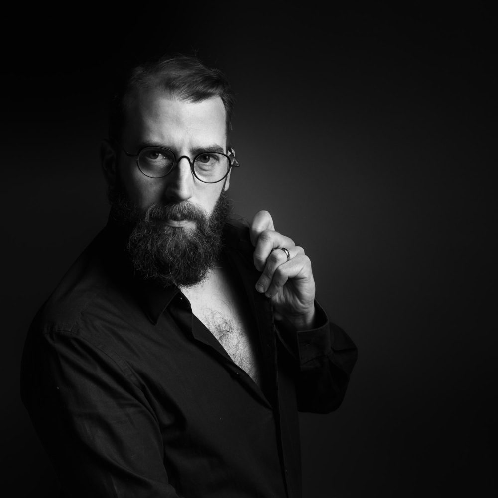 Portrait personnel en noir et blanc